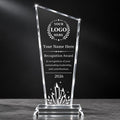Personalized K9 Crystal Trophy Award with Logo Photo Text, Custom Employee Recognition Plaque for Corporate
