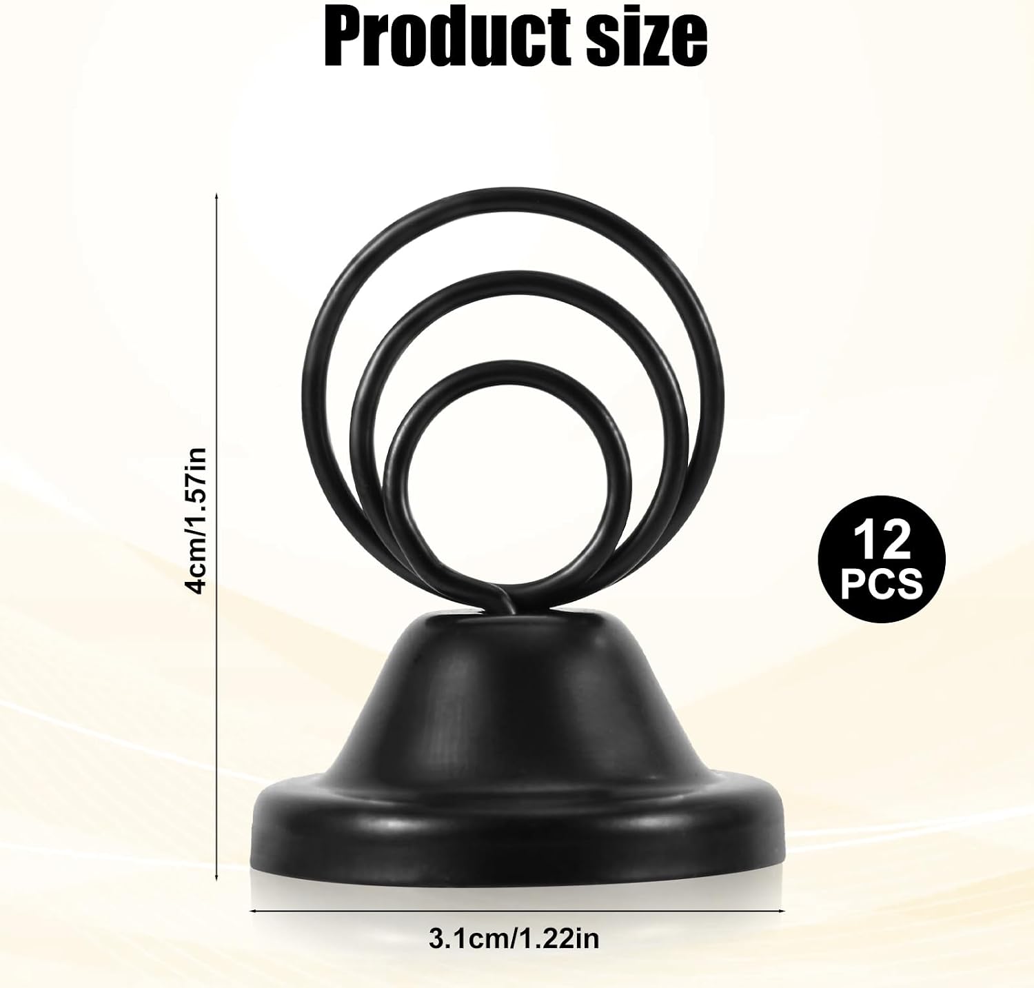 12Pcs Table Number Holders, Metal Black Finish Wire Picture Stands Name Menu Clips Place Card/ Memo/Photo Table Sign