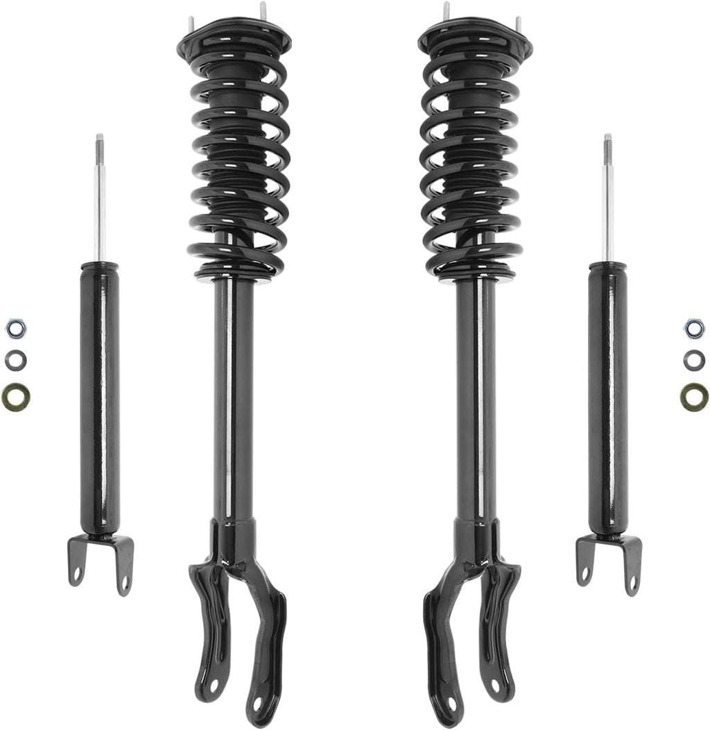 COMPLETESTRUTS - Front Complete Strut Assemblies with Coil Springs and Rear Shock Absorbers Replacement for 2011-2015 Jeep Grand Cherokee V6 - Set of 4