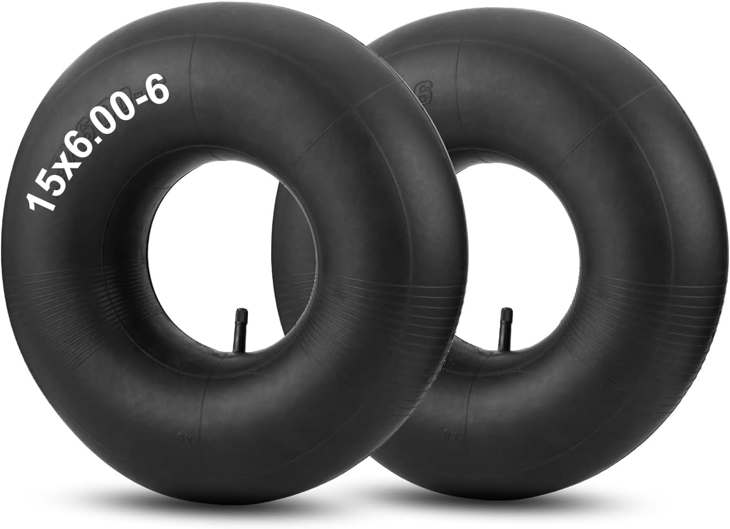 15x6.00-6 Inner Tubes with TR-13 Straight Valve Stem, 2 Pack | Heavy Duty 15x6-6 Replacement Lawn Mower Tire Inner