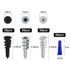 Self-Drilling Drywall Anchors and Screws Kit, 182 Count