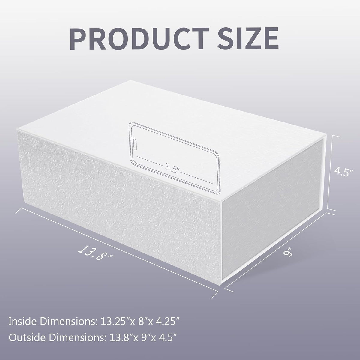 White Gift Box with Magnetic Lid,13.8x9x4.5 In Large Present Packaging Box