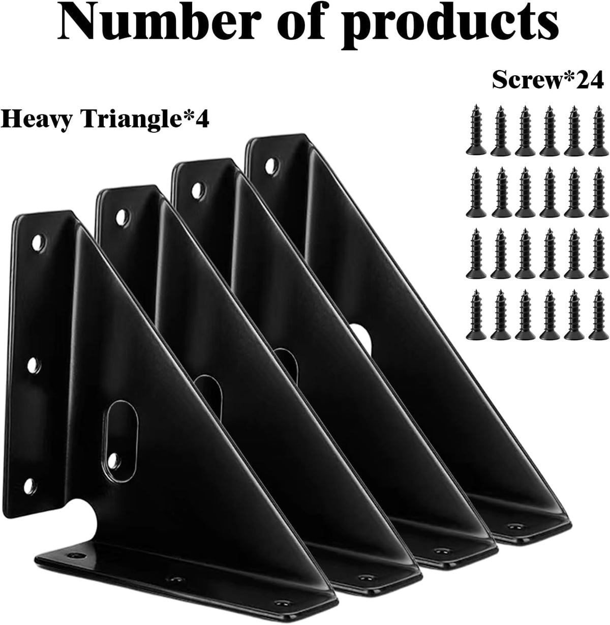 L&M Heavy Duty Gusset Joints 4 Pcs, Trapezi Corner Code, Bracket Corner Brace Bracket Fasteners, Furniture Shelf