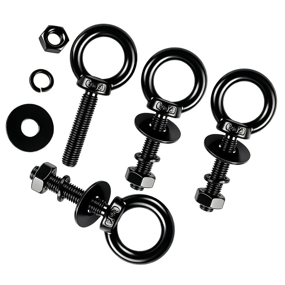 1/2"x2" Lifting Ring Black Shoulder Eye Bolt with Nut M12x50mm