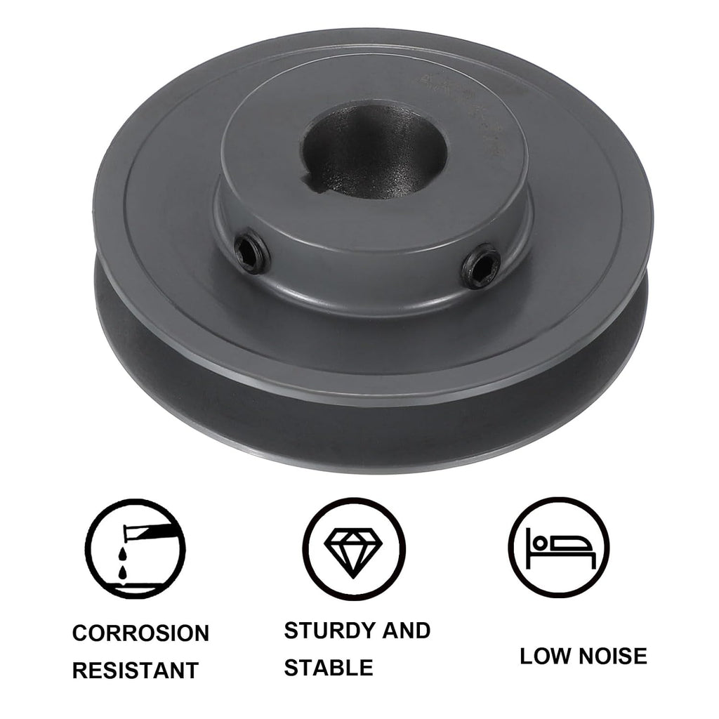 uxcell AK34-7/8 V-Belt Sheave 7/8" Bore, 3.45" OD, Single Groove Web Sheave