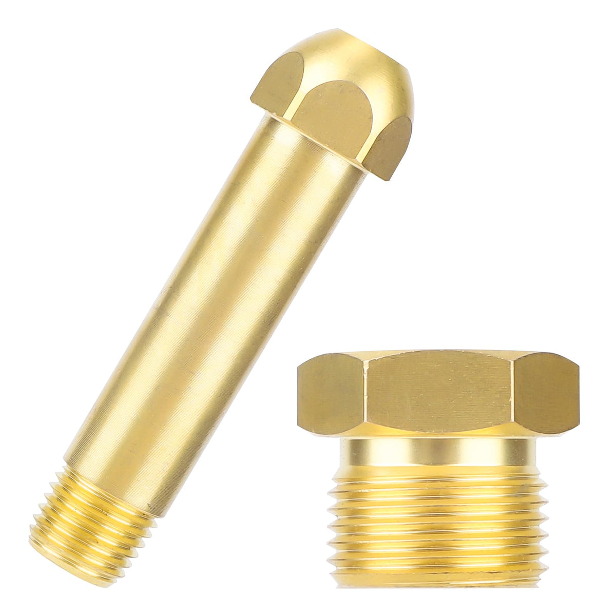 CGA-580 Nut & 3" Nipple, Brass Threaded Regulator Inlet Fitting