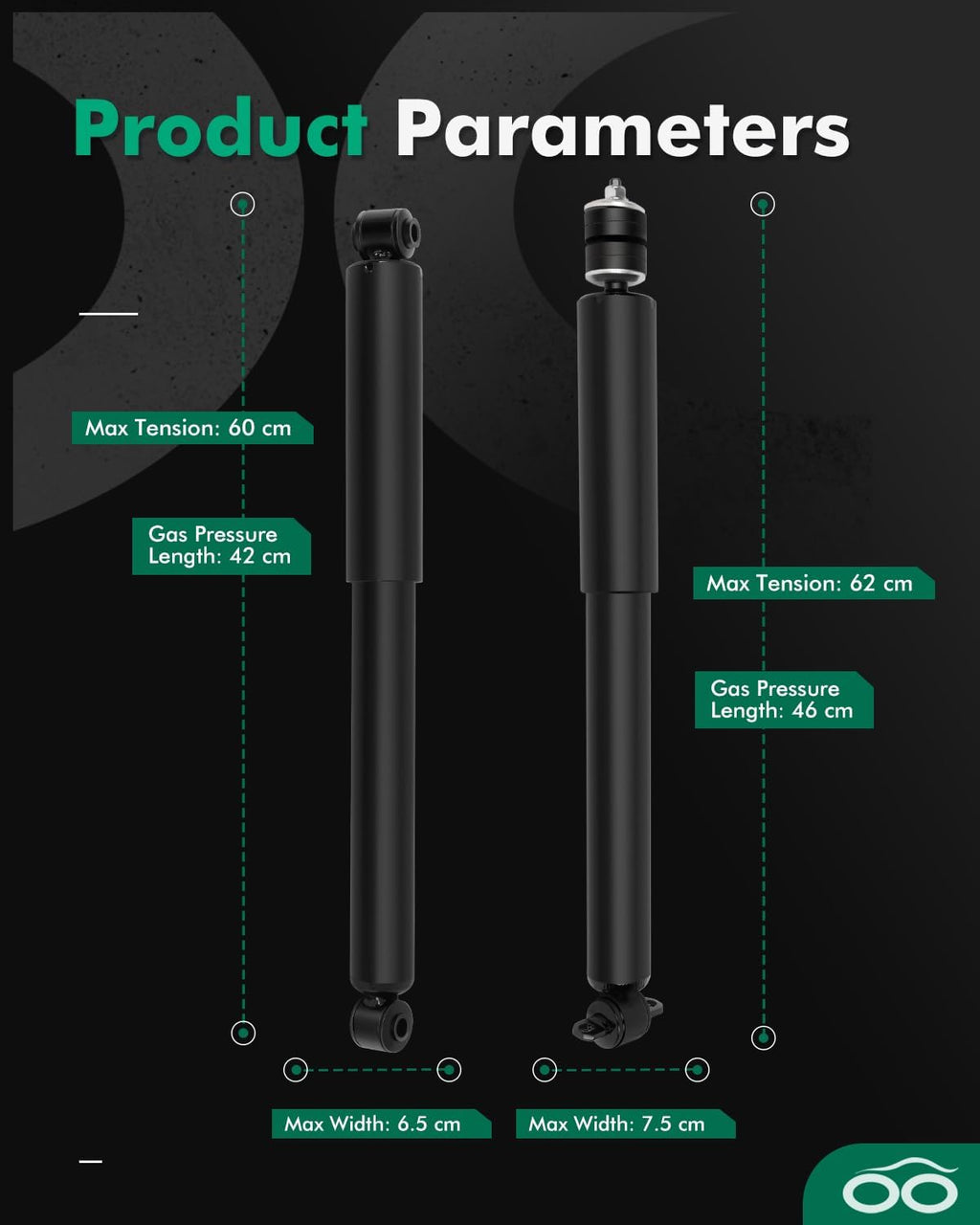 SCITOO Front Rear Shocks for Jeep Grand for Cherokee Shock Absorbers 4pcs