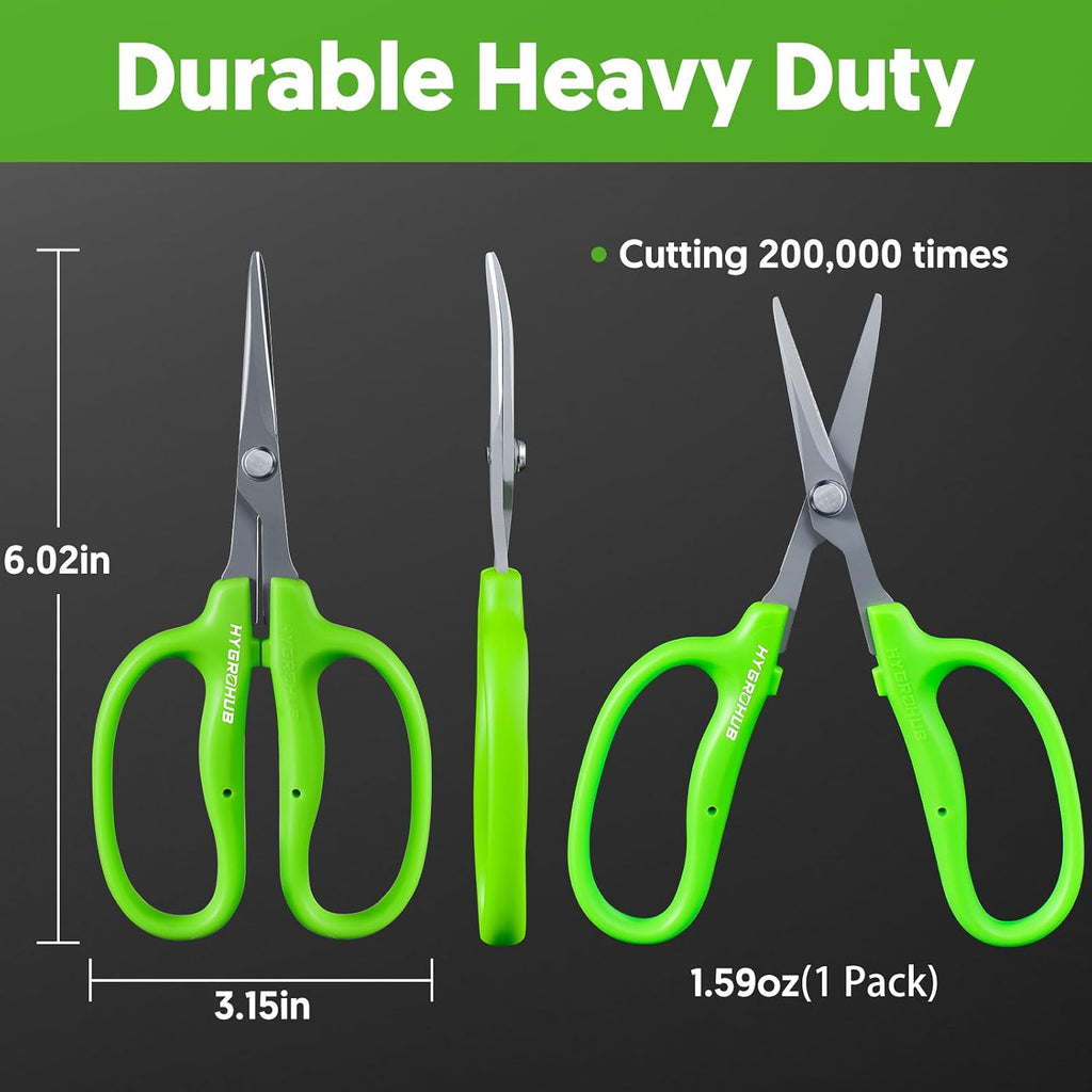 Garden Scissors, 2 PCS, Curved Blade, 6-in, Non-Stick Coated Steel, Sharp | Pruning Shear, Gardening Tools, Garden