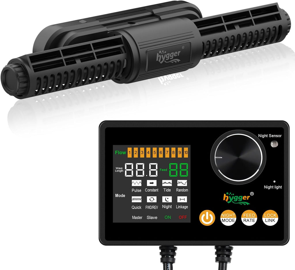 Intelligent Wave Maker for Aquarium, Saltwater Freshwater Circulation Pump Adjustable 6 Waves/Night/Feed/Wireless
