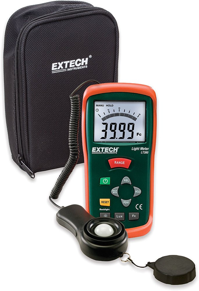 Extech LT300 Light Meter, Remote Sensor, Peak and Relative Modes