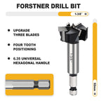 WOBLLMX 1-3/8" Forstner Drill Bit with 1/4" Quick Change Hex Shank