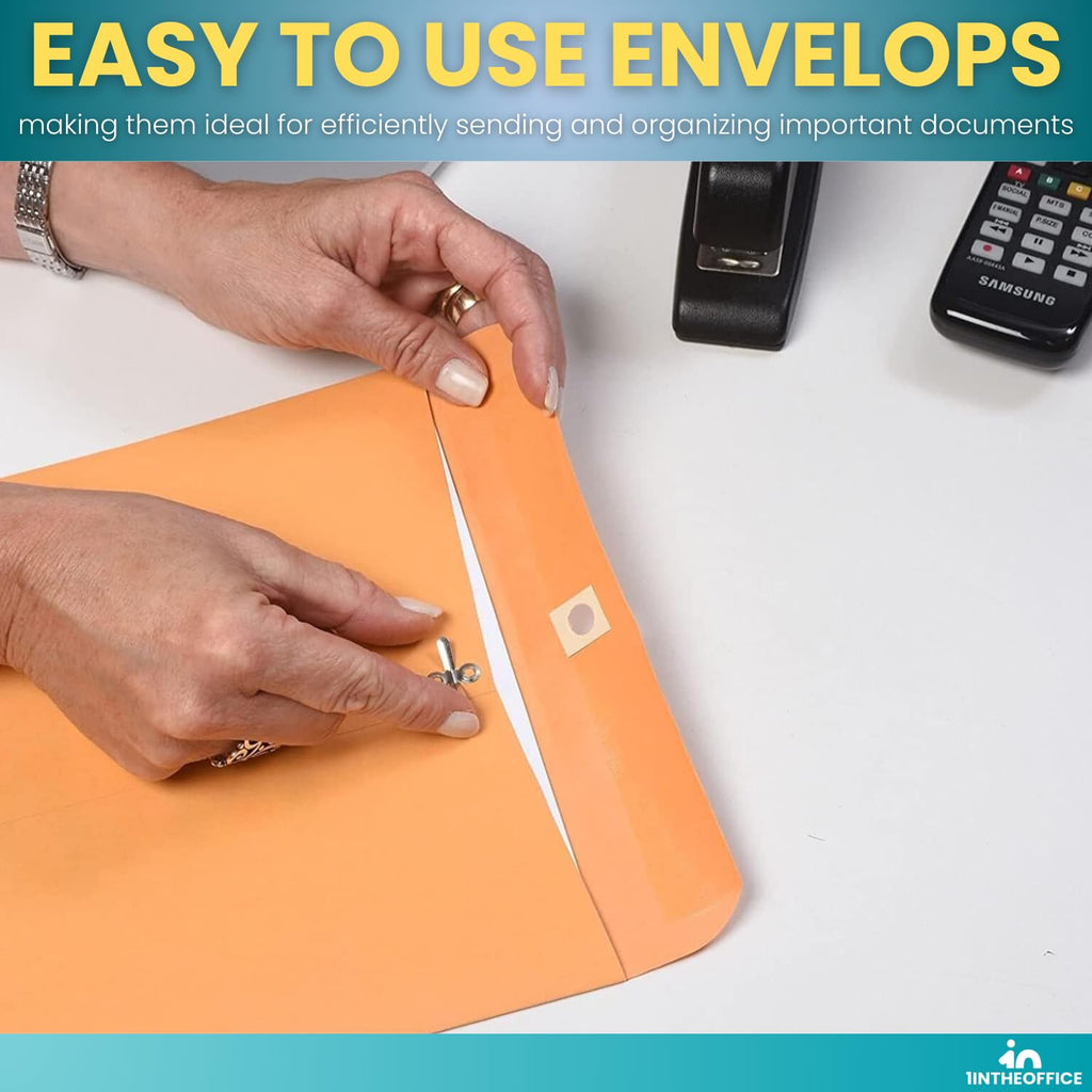 Clasp Envelopes 10x15, Brown Manilla Envelopes with Clasp, Gummed Flaps, 10" x 15" Clasp Envelopes, (100)