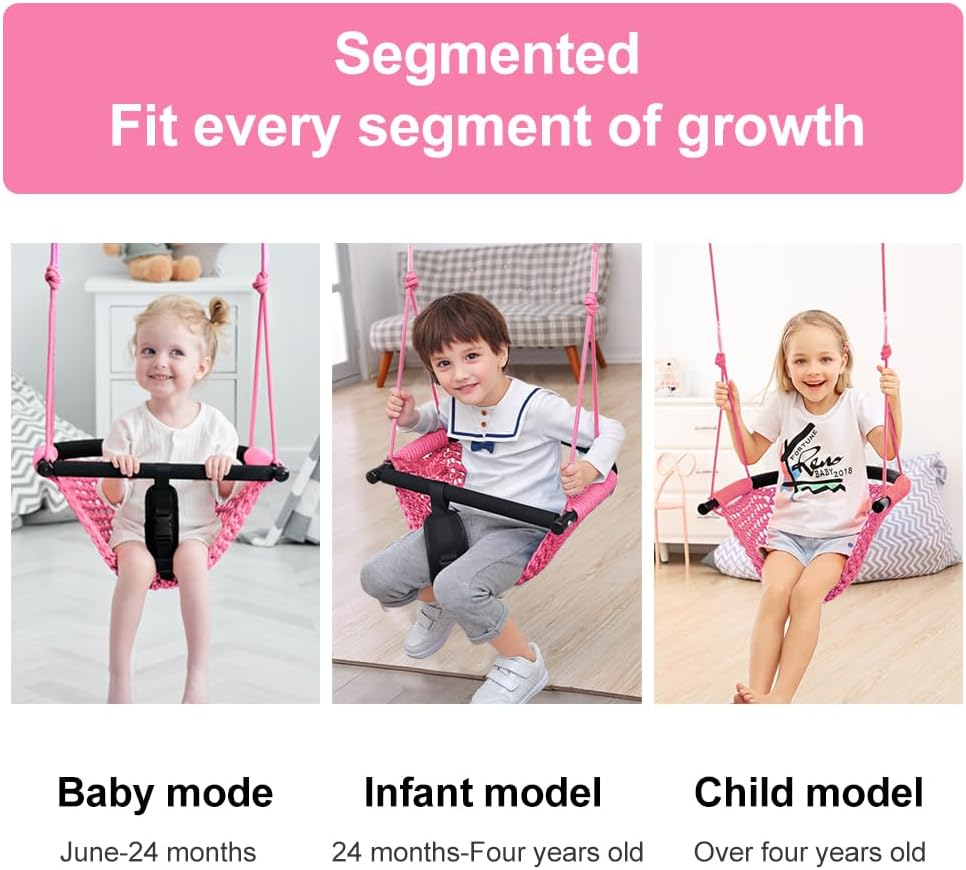 Toddler Swing & 2-in-1Baby Swing - Adjustable Rope Swing Seat for Kids Indoor & Outdoor Durable Backyard Swing Set