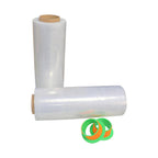 2 Pack 1500ft Industrial Clear Stretch Wrap Film 70 Gauge 15" with 3inch Plastic Rolling Handles for Pallet Wrap