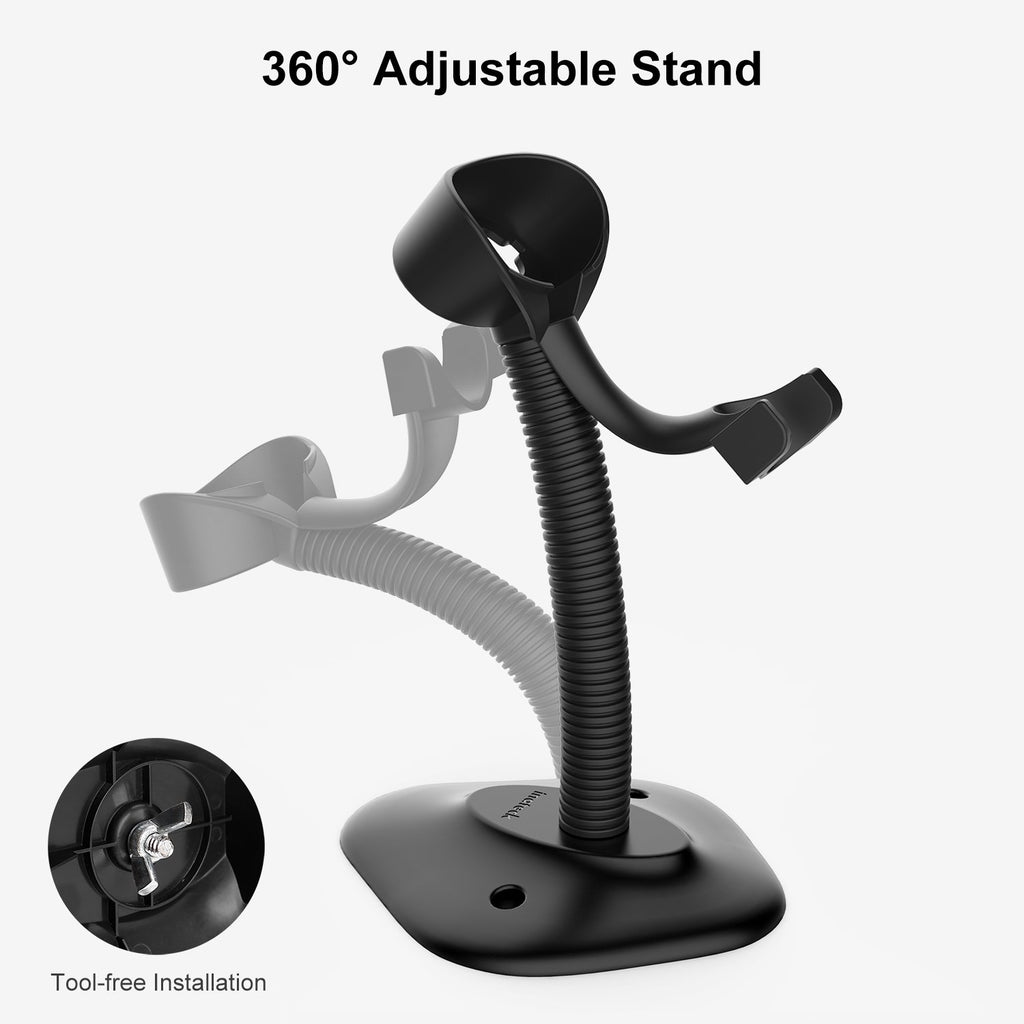 1D USB Barcode Scanner with Intelligent Stand Wired, BCST-33