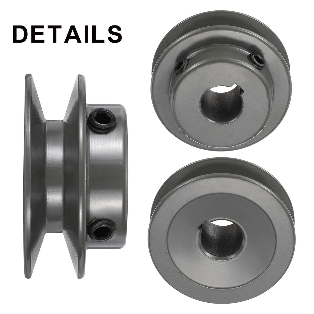 uxcell AK22-5/8 V-Belt Sheave 5/8" Bore, 2.2" OD, Single Groove Web Sheave