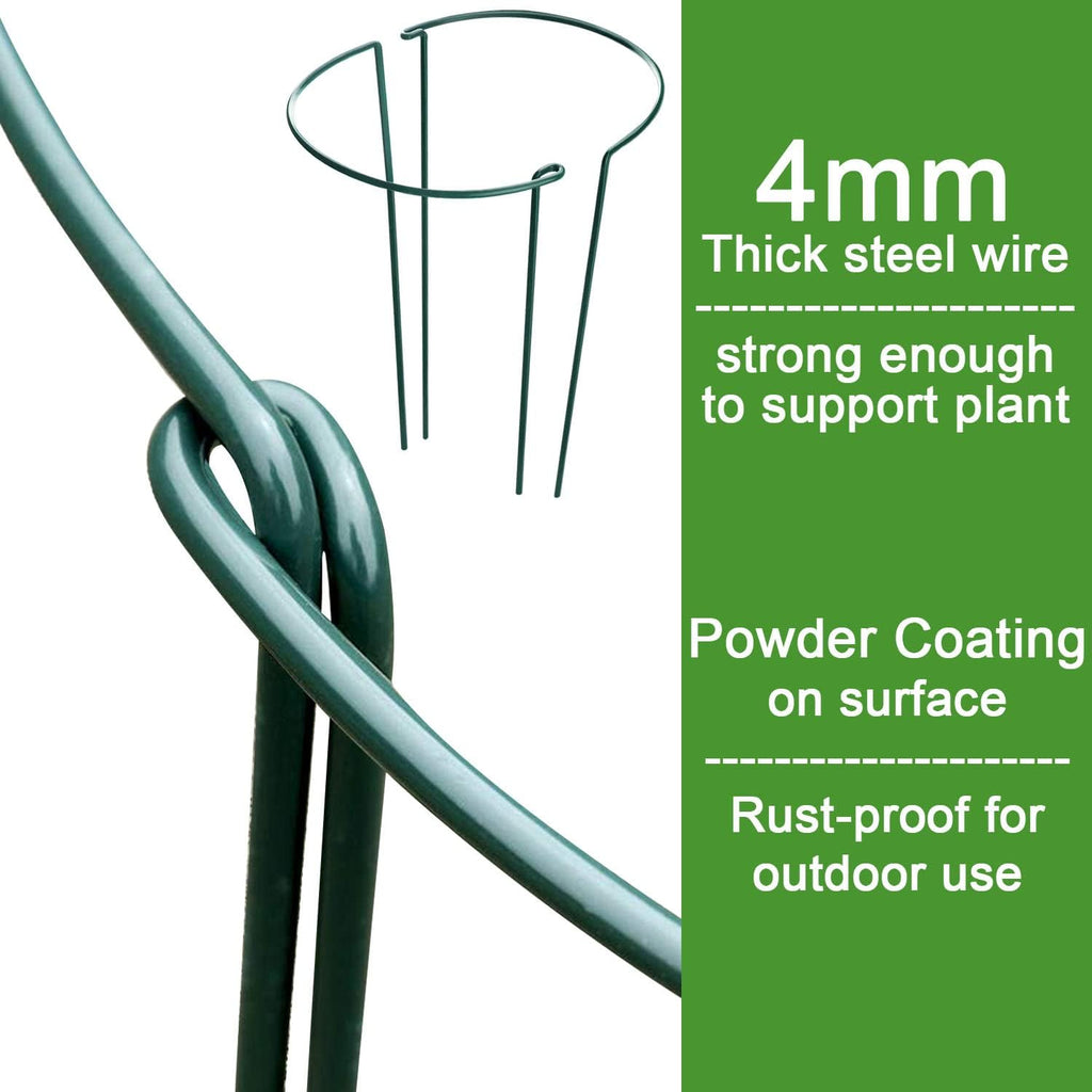 Plant Support Stakes, 6 Pack Metal Peony Cages and Supports, Garden Stakes Plant Support Cage, Large Plant Support