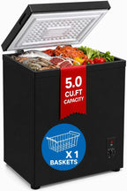 5.0 cu.ft Chest Freezer，Small Mini Deep Freezer with 7Level Temperature