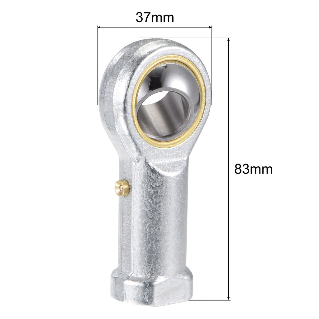 uxcell PHS16 Spherical Rod End Bearing 16mm Bore Self-Lubricated Joint Bearing M16x2.0 Right Hand Female Thread Connector