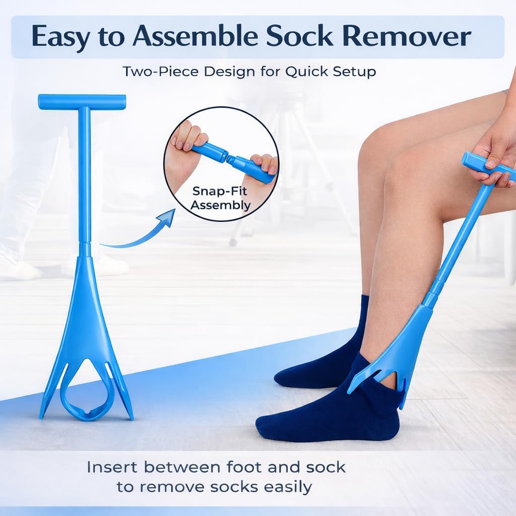 4-in-1 Sock Aid Kit for Seniors - Sock Remover, Leg Lifter & Car Handle