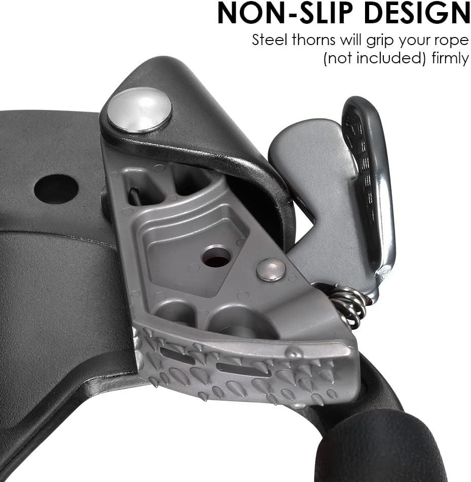 Climbing Hand Ascender 8-13mm Vertical Rope Access with Ergonomic Rubber Handle CE Certified Strong Rappelling Gear