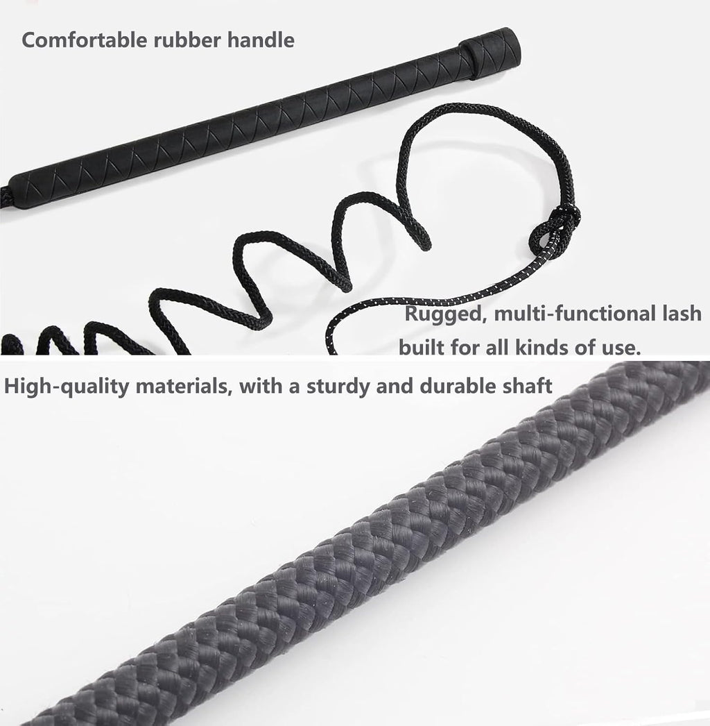 Horse Lunge Whip Training Stick and Whip 5.9 Feet Long Whip+6.3 Feet Drop for Dogs Horses(Can Detachable into Two