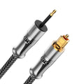 24K Gold-Plated Toslink to Mini Toslink Cable (6ft/2M) - Digital Optical Audio Cable with 3.5mm Mini Plug for