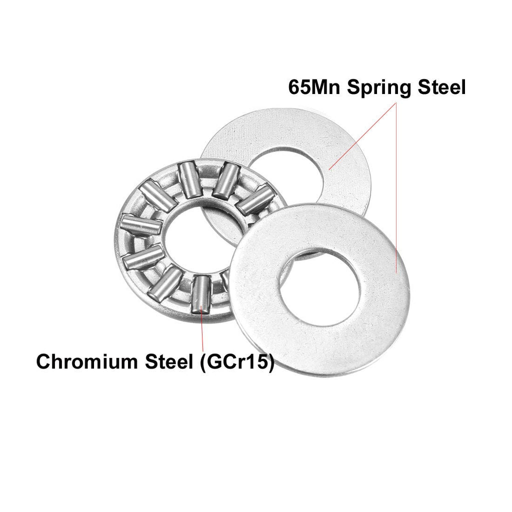 uxcell AXK0819 Thrust Needle Roller Bearings with Washers 8mm Bore 19mm OD 2mm Width