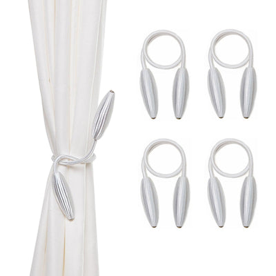 White Curtain Holdbacks Decorative Curtain Tiebacks, Set of 4