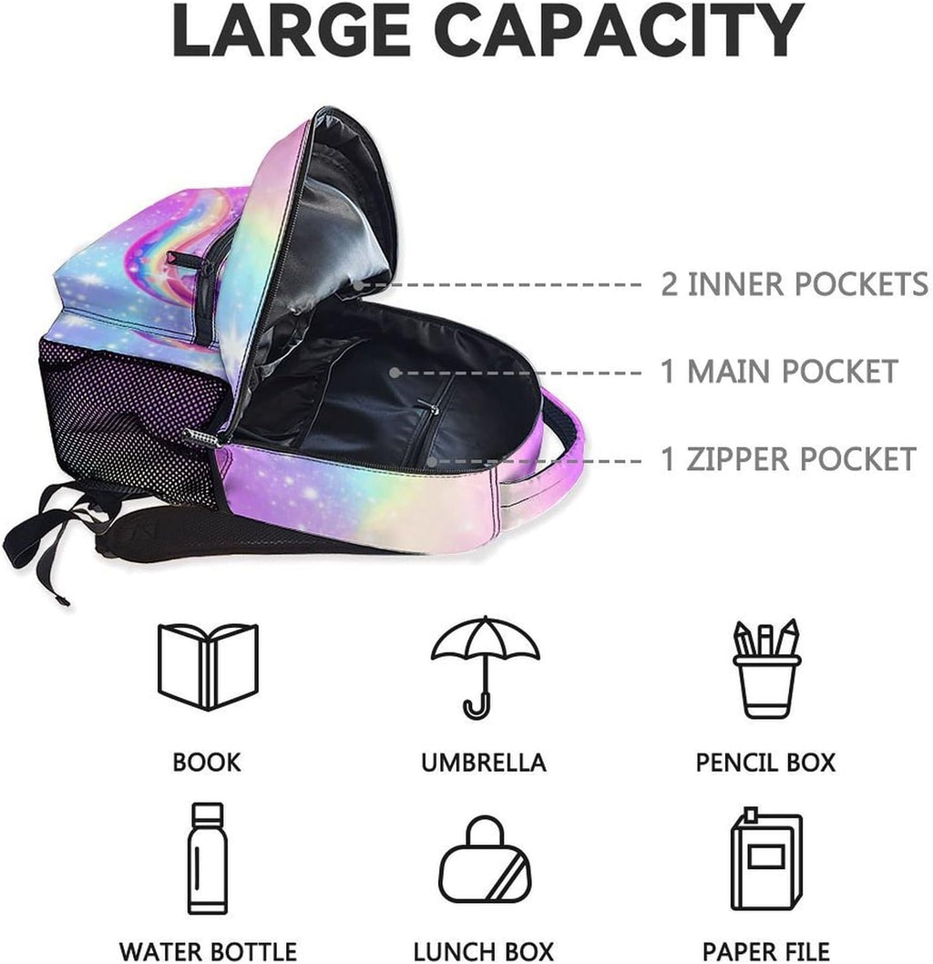 Axolotl Backpack for Girls, 17 Inch Kids Backpacks for Preschool, Cute Pink Large Capacity Toddler Bookbag for