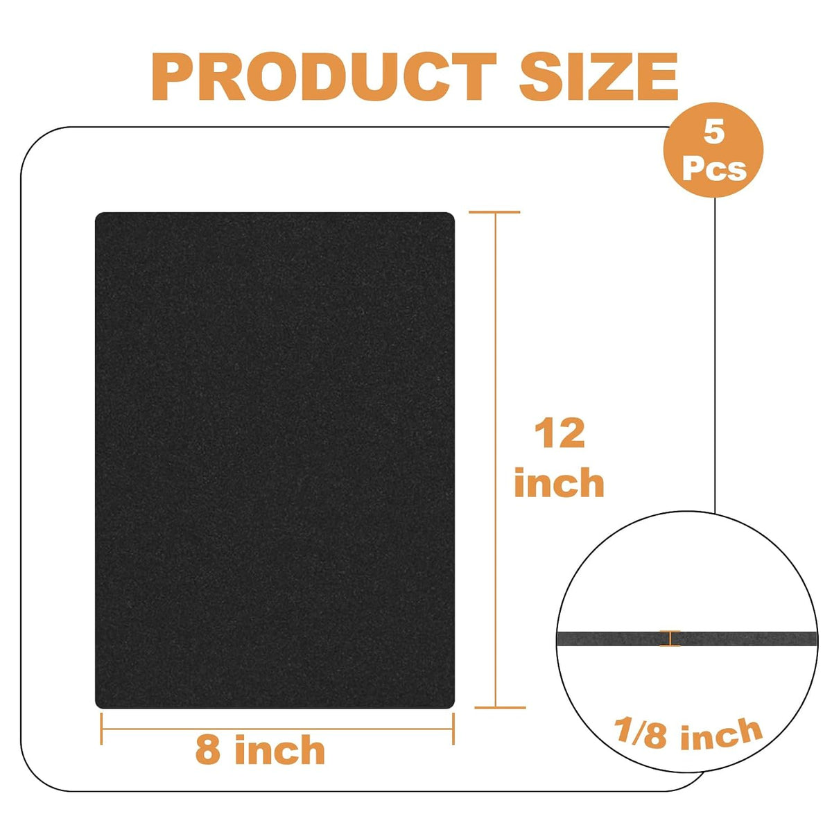 Adhesive Foam Padding Sheets - 5 Pcs 1/8" x 12" x 8" Thin Closed Cell Foam