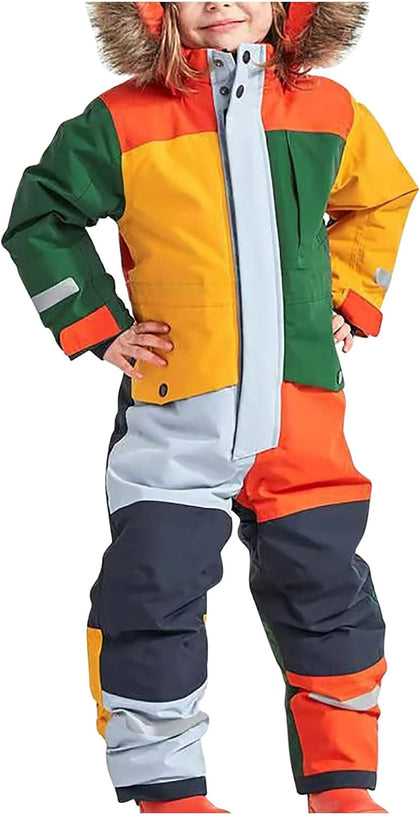 Snow Suit for Kids Girls Boys One Piece Snowsuit Waterproof Windproof Winter Outdoor Overalls Snowboarding Ski Suits