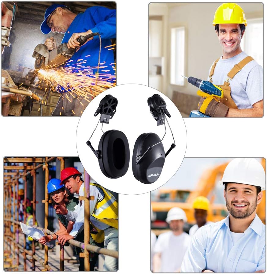 Noise Cancelling Helmet Attachable Ear Muffs Blocking Sound Reduction Ear Protection for Construction Site,Adaptors
