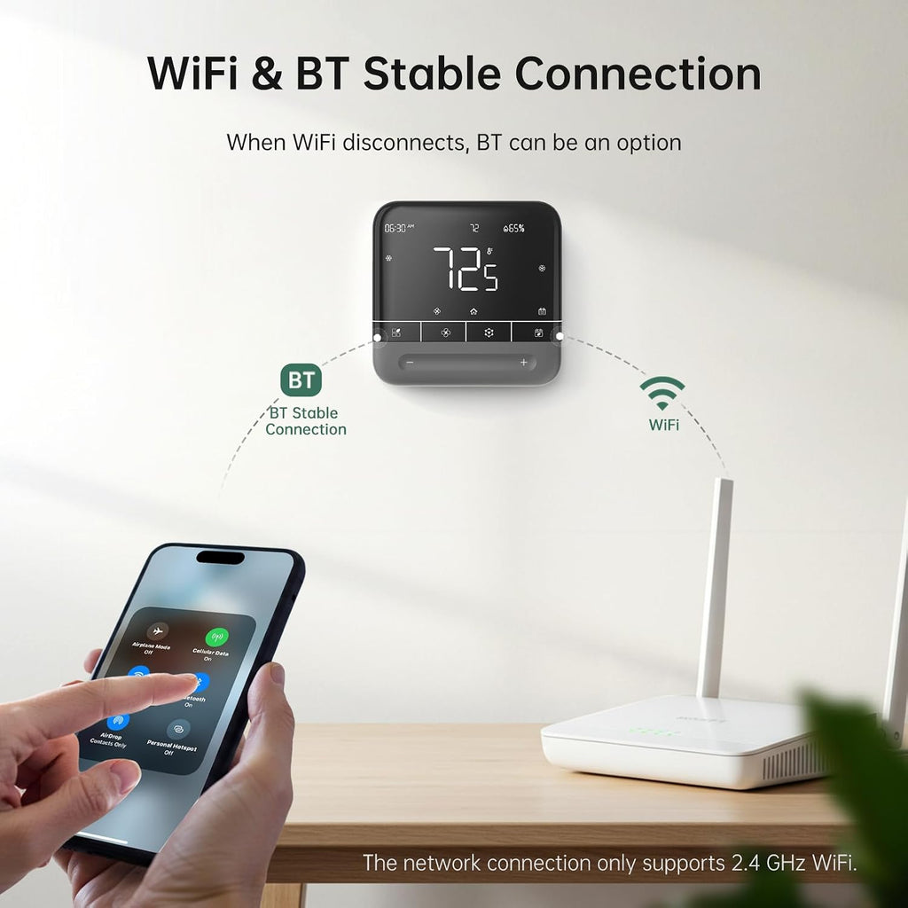 Smart Thermostat for House with Room Sensor 7 Days Programmable | Energy Saving WiFi Thermostats, APP Touchscreen