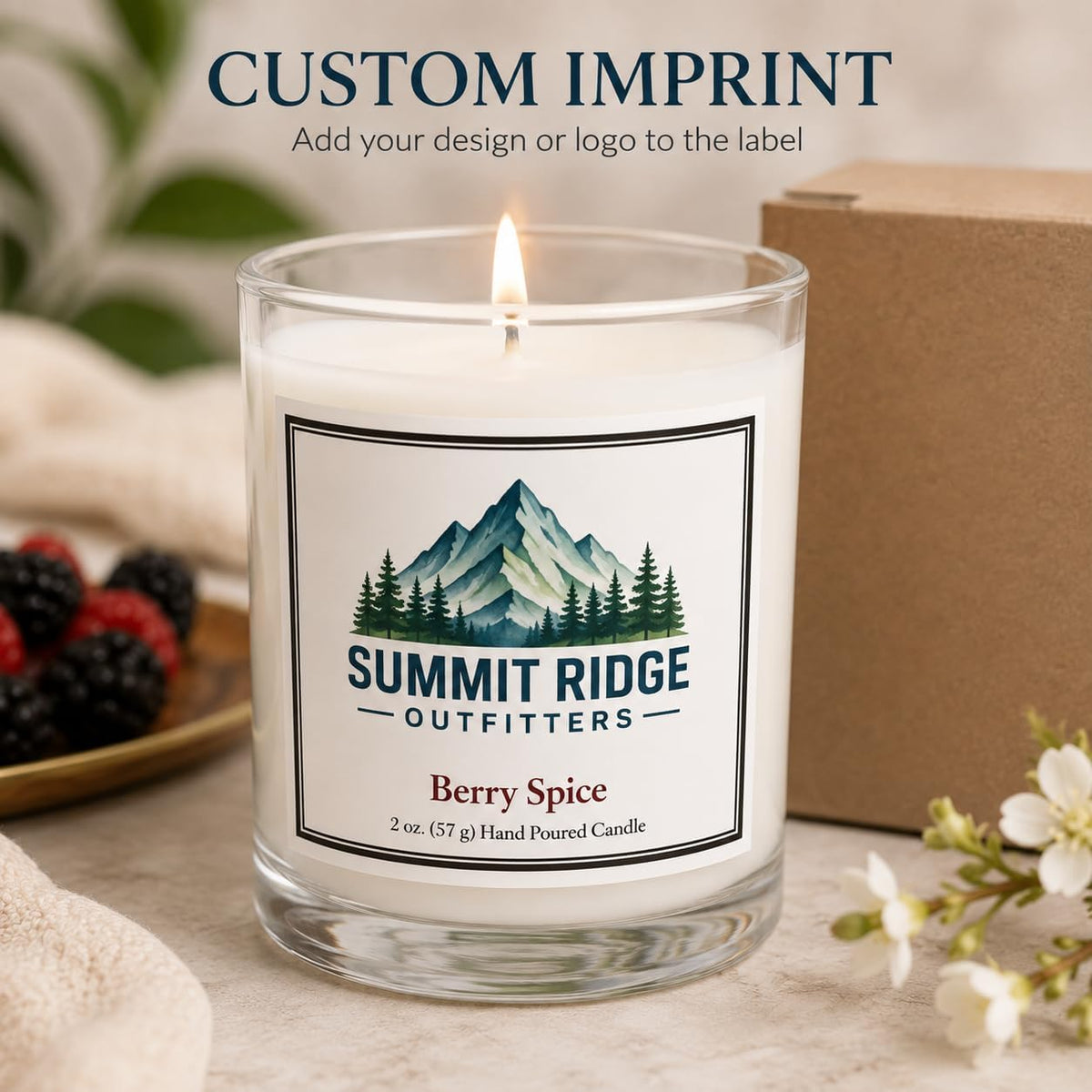 Custom 3 oz Scented Votive Candle, Personalized Logo, Gift Box, 15 Pack