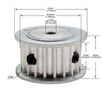 HTD 5M Timing Belt Pulley 20 Teeth 5mm Bore for 15mm Width Belt,5mm Pitch Aluminum 20T Timing Pulleys 20-5m-15-5mm