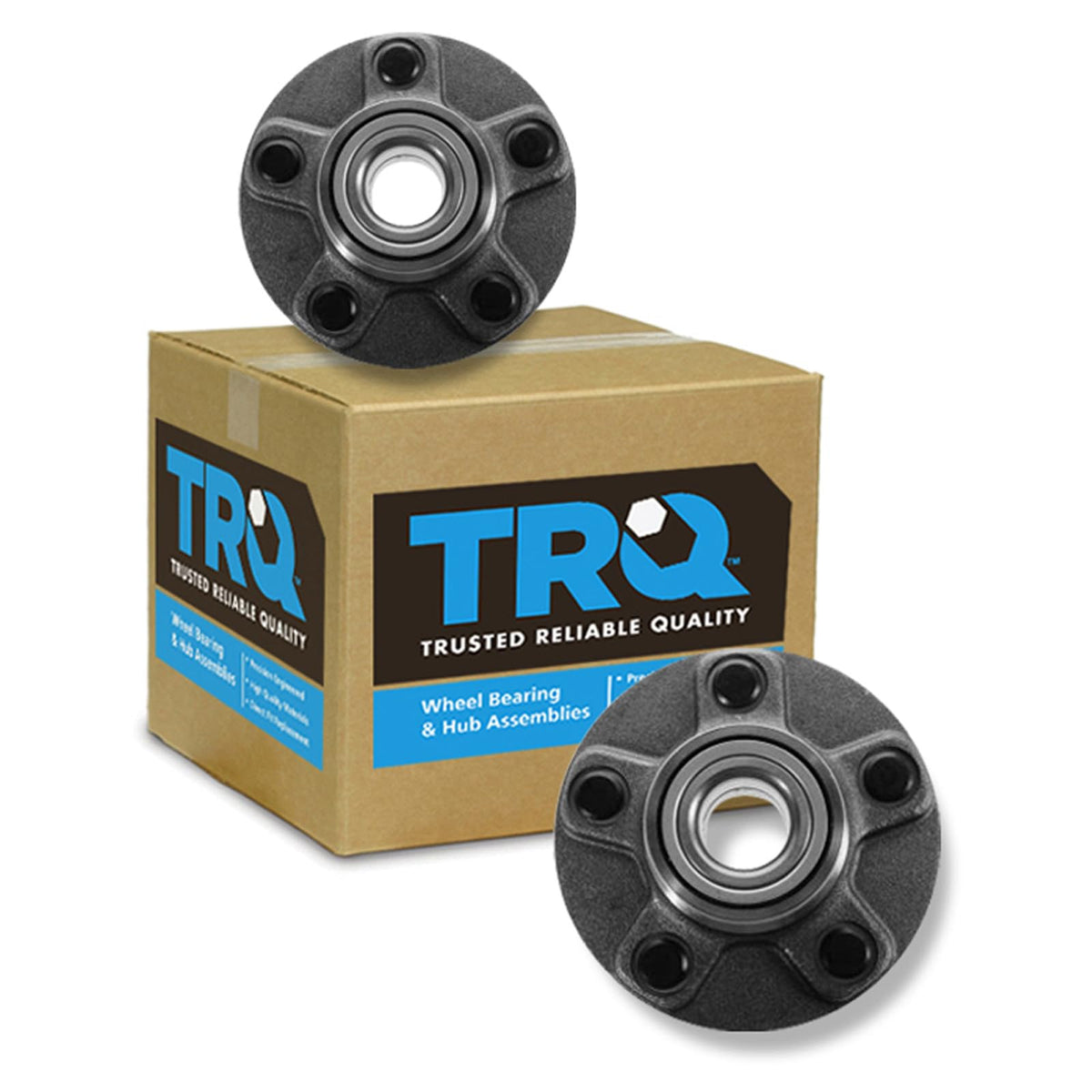 TRQ 2 Piece Rear Wheel Bearing & Hub Assembly Set