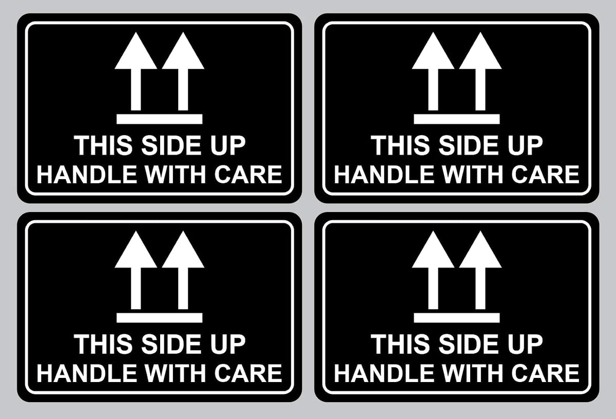 2x3 inch 200 PCS Black This Side Up Labels Stickers for Shipping