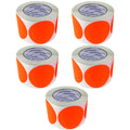 3" Fluorescent Red Orange Removable Labels, 500/Roll Case of 5