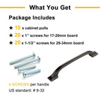Oil Rubbed Bronze Cabinet Pulls 3-3/4 Inch Drawer Pull 10 Pack 8222