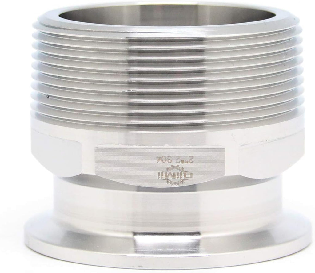 QiiMii 2" Tri Clamp Adapter to 2" MNPT Thread Ferrule Hexagonal Sanitary Pipe Fitting