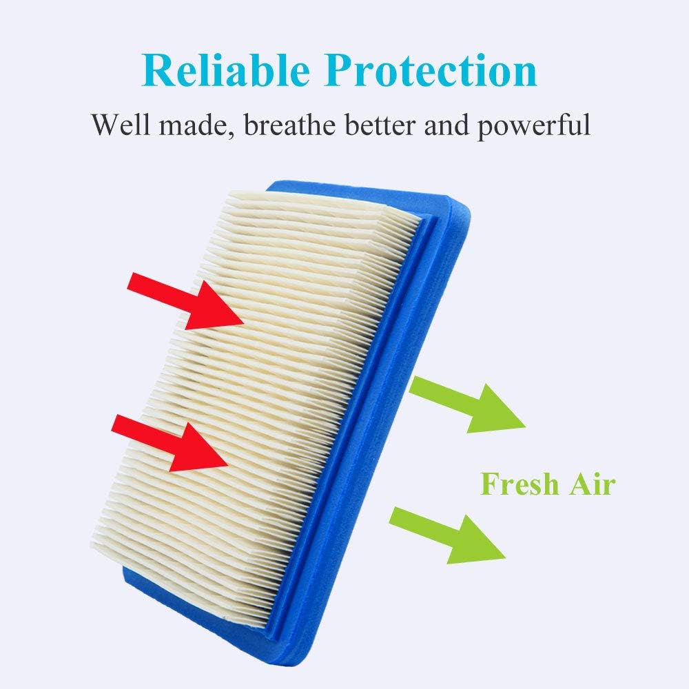 10 Pack 491588S Air Filter + 394358 Fuel Filter Compatible with 491588 4915885, Toro 20332, Craftsman 33644, Pro