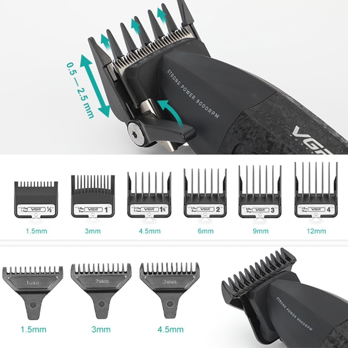 640S3 Professional 3 in 1 Hair Cutting Kit, 9000RPM Hair Clippers for Men Professional Hair Trimmer & Foil Shavers