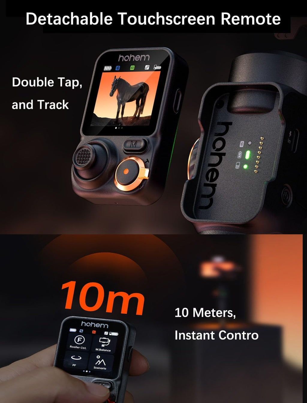 iSteady M7 Gimbal Stabilizer for iPhone, 3-Axis Smartphone Gimbal | Magnetic AI Tracker Fill Light, Detachable