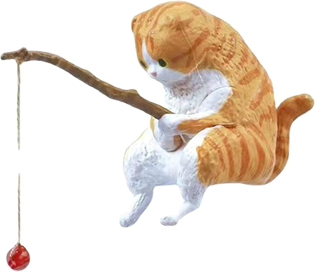 Miniature Fishing Cat Aquarium Decor Mini Animal Figurine Statue Aquarium Animal Decorations Small Fishing Cat
