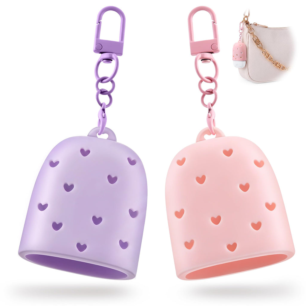 Pink and Purple 2 Pack Cute & Stylish Hand Sanitizer Holders