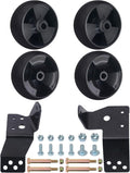 CheeMuii 4 Pcs 734-04155 Mower Deck Wheels with 525509501 Deck Brackets Kit