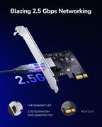 Cudy 2.5G PCIe Ethernet Network Card Low-Profile with WOL Support, PE25