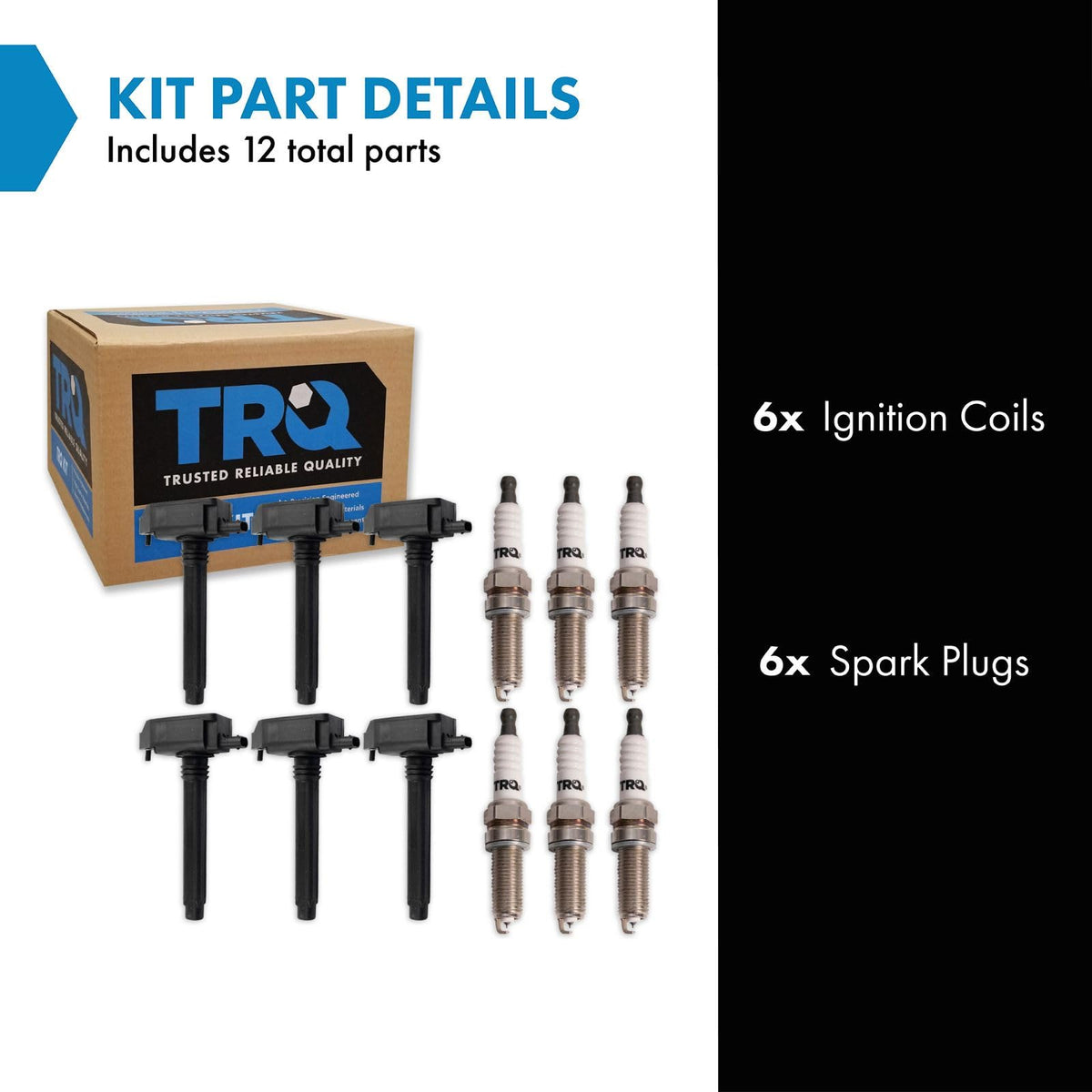 TRQ Ignition Kit Ignition Coil Spark Plugs