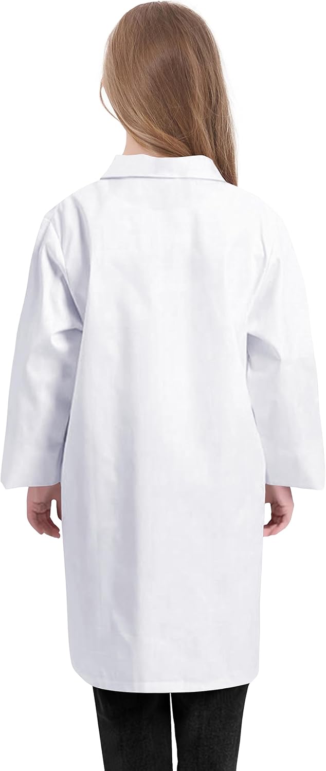 Lab Coat for Girl - White Unisex Kids Doctor's Coat Kids Vet Coat, Doctor Dress Up Costume for Girl